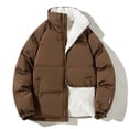 thumbnail image 1 of Chaqueta acolchada de invierno para hombre, unisex, lisa, cálida, con cuello alto, acolchada y gruesa, con cremallera, para exteriores, larga, 1 of 5