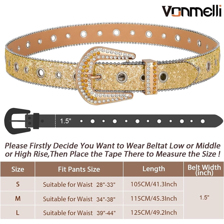 Rhinestone Western Belt for Men Women Cowgirl Cowboy Leather  display picture 3