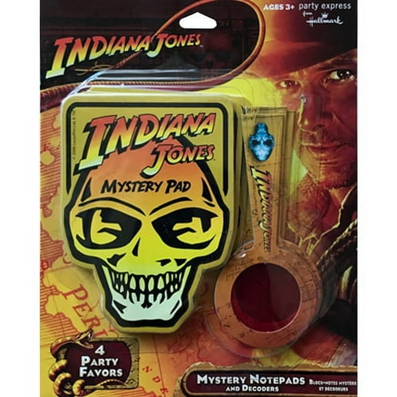 Indiana Jones 'Kingdom of the Crystal Skull' Mystery Notepads and Decoders / Favors (4ct)