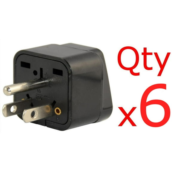 6 Pack AU UK EU Europe To US USA American Plug Adapter Euro Asia To U.S.