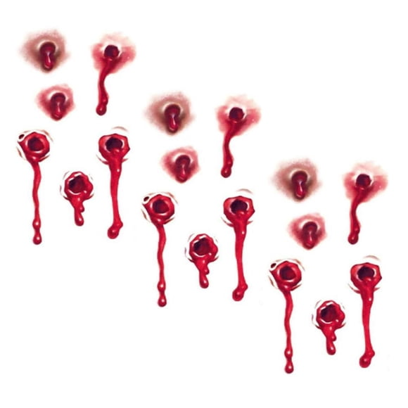Venta de Tatuajes Falsos Sencillos TattooHal 3Pzs 10x6cm Sangre/Balazo Tatuaje Temporal. SMILEFUN MXTHL-018