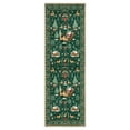 thumbnail image 2 of Christmas Rug 19.69x70.87 Inch, Washable Hallway Christmas Runner Rug, Non-Slip Low-Pile Soft Kitchen Rug, Vintage Xmas Holiday Decor Throw Entry Foyer Mat for Entrance Laundry Living Room, Green, 2 of 7