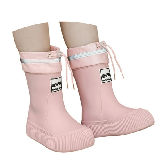 Gelikeya Rain Boots for Boys Waterproof Soft and Breathable Rainboots Girls' Fashion (Pink, Size 8-9 Years)