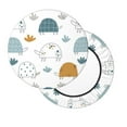 Balery Cute Doodle Turtles Round Bar Stool Seat Covers Velvet Fabric