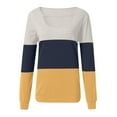 thumbnail image 3 of Pompotops Mode Femme T-Shirt à Manches Longues Col Rond Été Patchwork Blouse Ample, 3 of 5
