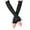 Black + Dark Gray Stripes, variant on Long Fingerless Gloves for Women, Wrist to Elbow Thermal Gloves, Arm Warmers, Elbow Gloves, Anime Arm Sleeve Gloves