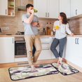 thumbnail image 6 of 2-Piece Kitchen Rugs Set Non-Slip Mats Carpet Floor for Kitchen, Bathroom (19.7"x27.6" & 19.7"x47.2") Ginkgo Leaves and Petals, 6 of 7