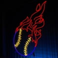 thumbnail image 3 of Glowneon Fire Baseball Neon Sign, Baseball Club Wall Decor Signboard, 3 of 4