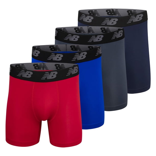 Calzoncillos Boxer New Balance Standard 5 Performance para hombre, paquete de 4