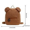thumbnail image 3 of Xfvqtps Unisex Plush Backpack Cute Mini Kawaii Bear Ears Lamb Wool Adjustable Strap Lightweight Portable Bag Brown, 3 of 8