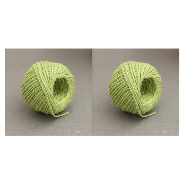 Matsuzay Banquete de boda Cinta de arpillera trenzada Cuerda Cuerdas de hilo de costura Cuerdas de embalaje portátiles DIY Manualidades Verde claro 2piezas