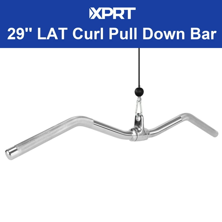 XPRT Fitness 34'' PRO LAT Pulldown Cable Machine Attachment Overhand Grip  Bar, Solid Chromed Steel 