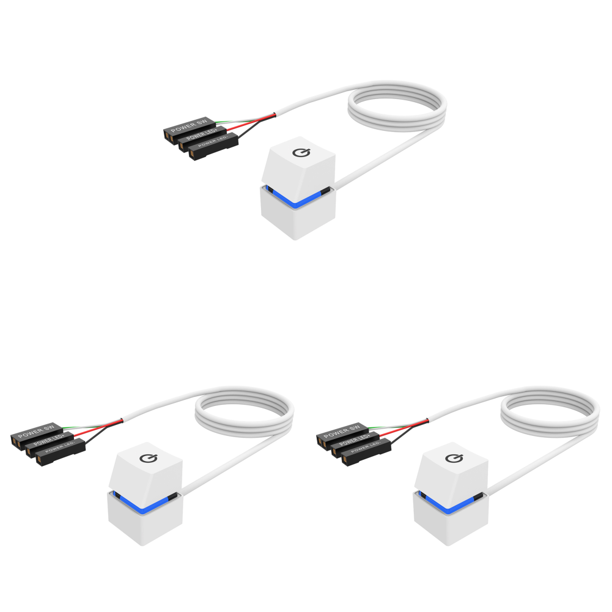 DQrwqpou Luces LED Azules PC Computadora Escritorio Interruptor Encendido Y Apagado Cable Extensión (Blanco 2m)