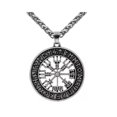 thumbnail image 1 of Collar Vikingo Hombre con Colgante de Brújula VegVisir, Amuleto Nordico Vintage, Collar Runas Vikingas - Acero Pavonado MADIOLA Vegvisir, 1 of 6