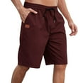 thumbnail image 2 of Gibobby Short Cargo Décontracté pour Hommes Taille Élastique Coupe Décontractée avec Cordon de Serrage Classique Extensible [Rouge, TG], 2 of 7