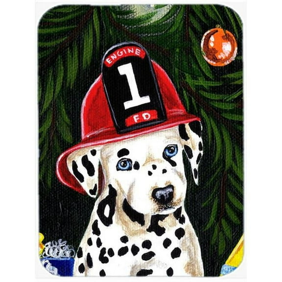 Fire Fighter Christmas Dalmatian Mouse Pad, Hot Pad or Trivet