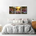 thumbnail image 4 of 3 Pieces Framed Wall Art Decorations Sunrise Over Amsterdam Painting Print on Canvas Netherlands Flowers Bicycles Wall Art for Home Office Decor Modern Artwork Ready to Hang - 12" x 16" x 3, 4 of 6