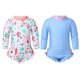thumbnail image 2 of Infant Baby Girls One-piece Long Sleeves Floral Printed Back Zipper with Ruffled Swimsuit Swimwear Bathing Suit Rash Guard18-24M Gong Bohan LED, 2 of 2