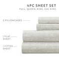 thumbnail image 5 of Noble Linens 4 Piece Pattern Microfiber Bed Sheets Set, Dashed Lines Light Gray, Cal King, 5 of 8