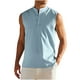 thumbnail image 2 of pstuiky Camisetas sin mangas para hombre, Camisa de verano sin mangas con botones y cuello alto para hombre Tops elegantes para mujer m, 2 of 7