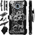 thumbnail image 1 of WORLD ACC LuxGuard Holster Compatible with Wiko Ride | AT&T Radiant Core | Cricket Icon Case Hybrid Phone Cover (Skull, 1 of 1