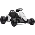 thumbnail image 2 of Qaba Electric Go Kart with 24V 9Ah Battery, Dual 150W Motors, Adjustable Seat & 11.2MPH High Speed, Slow Start, 5-Point Harness, for 6-12 Years, White, 2 of 9