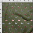 thumbnail image 3 of oneOone Cotton Poplin Twill Olive Green Fabric Submarine & Fish Ocean Sewing Material Print Fabric By The Yard 56 Inch Wide, 3 of 4