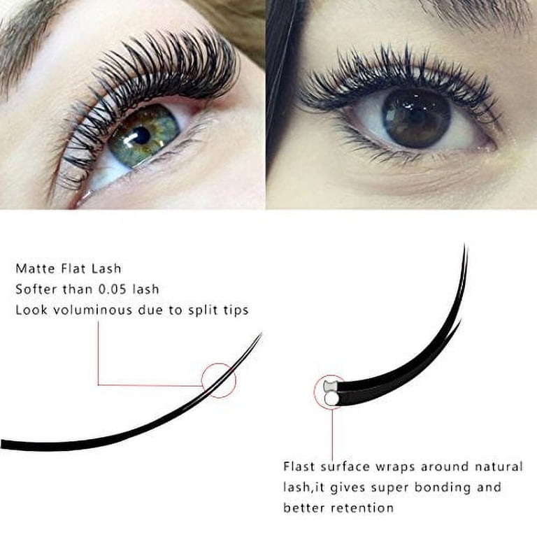 Matte Mink Ellipse Flat Eyelash Extensions 0.20mm thickness C curl 