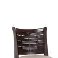 thumbnail image 2 of Benjara BM218119 Curved Woven Back Barstool with Fabric Seat, Cherry Brown & Beige - 44.25 x 20.5 x 17.75 in., 2 of 2