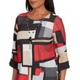 thumbnail image 4 of Alfred Dunner Womens Knit Colorblock Top With Necklace, 4 of 4