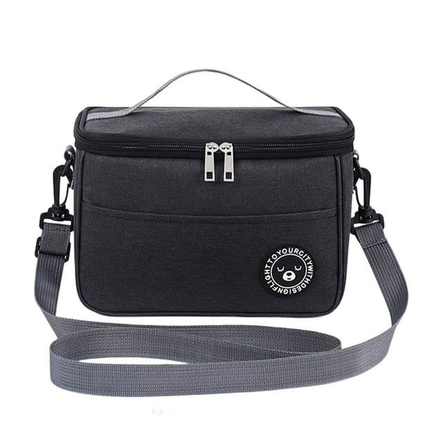 Bewildely Bolsa de almuerzo portátil, bolsas térmicas de papel de aluminio para alimentos, bolsa de mano multifunción para almacenamiento de Picnic Cocina y Comedor Negro S Bewildely HA067810-01