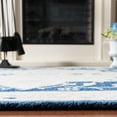 thumbnail image 4 of SAFAVIEH Micro-Loop Emilija Floral Bordered Wool Area Rug, Navy/Ivory, 9' x 12', 4 of 9