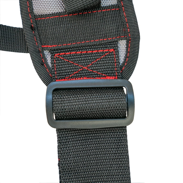 Melo Tough Gel Construction Work Suspender Tool Belt Suspenders with Gel Shoulder Pad Detachable Phone Holder (Trigger Snap Hook with Red Color)