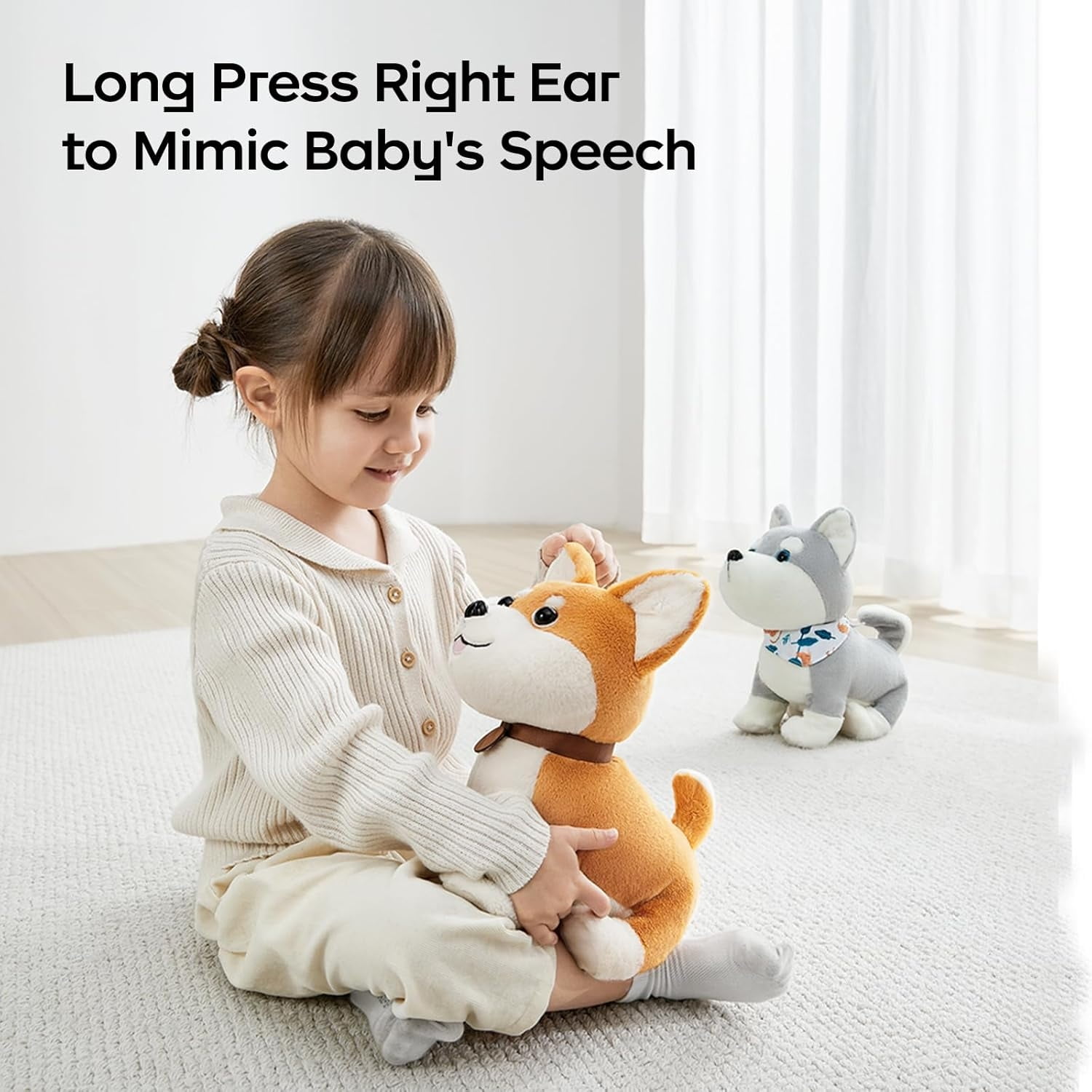 Bc Babycare Weighted Stuffed Animals, Fluffy Dog Plush Toys, Stuffed Animal Throw Plushie Pillow Doll, Soft Dog Plush Toys for Adults Kids