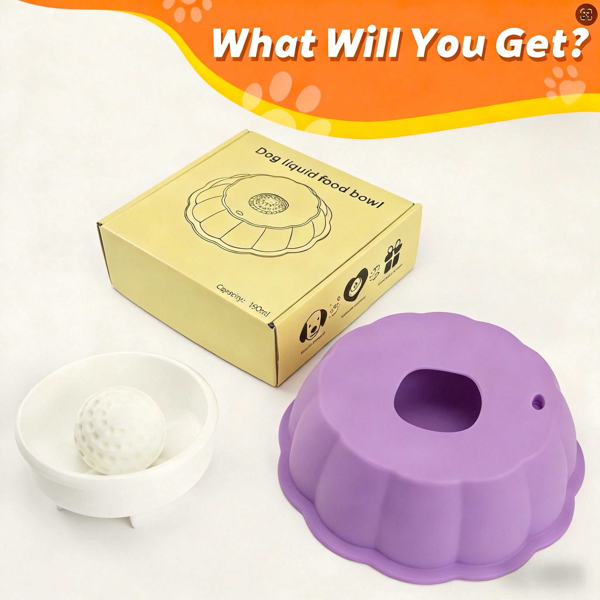 Dog Slow Feeder, Wet Food Liquid Treat Bowl, Anti-Slip Stable Bone Broth Dog Lick Bowl for All Breeds