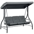 thumbnail image 1 of Outsunny 3 Seater Patio Swing Chair with Canopy Convertible Porch Swing Bed, 1 of 10