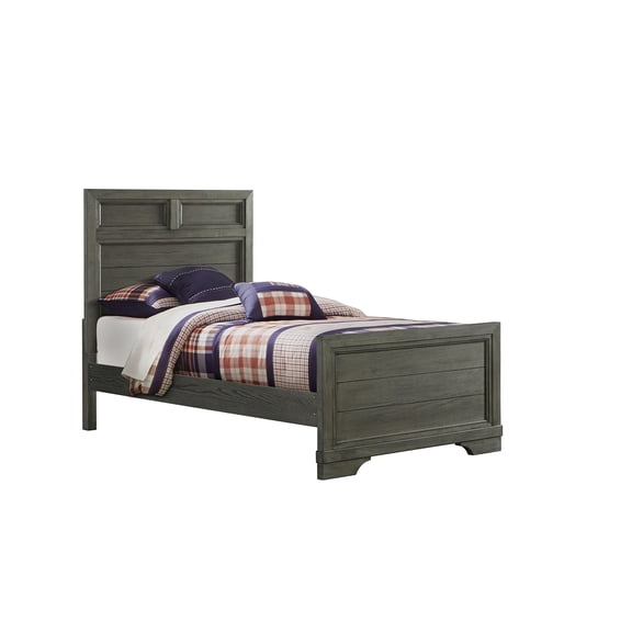 Westwood Design Foundry Traditional Wood Complete Twin Bed in Brushed Pewter
