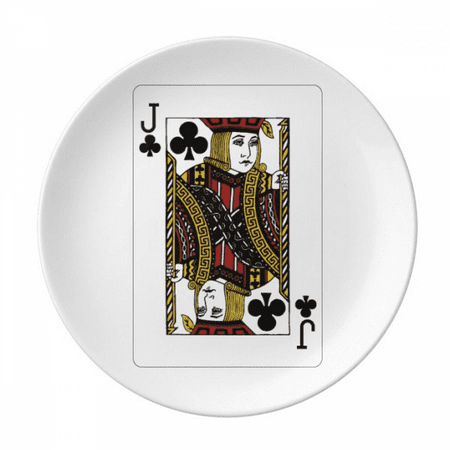 

Club J Playing Cards Pattern Plate Decorative Porcelain Salver Tableware Dinner Dish