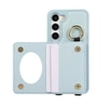 thumbnail image 6 of Crossbody Wallet Case for Samsung Galaxy S22 with Make-up Mirror, PU Leather Lanyard Purse Magnetic Clasp Card Holder, Flip Kickstand Shockproof Phone Cover for Samsung Galaxy S22, Blue, 6 of 7