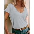 thumbnail image 4 of Women's Classic Fit T Shirts Short Sleeve V Neck Casual Tee Shirt Summer Tops, 4 of 4