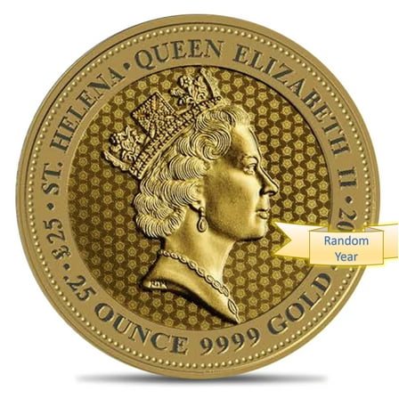 Gold Coin St. Helena 1/4 oz Gold £25 Guinea BU Rose Sceptre or Spade (Random Year & Designs)