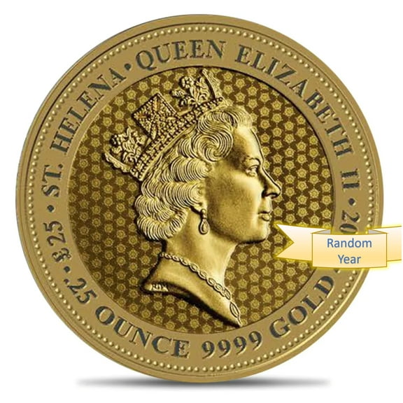 Gold Coin St. Helena 1/4 oz Gold £25 Guinea BU Rose Sceptre or Spade (Random Year & Designs)