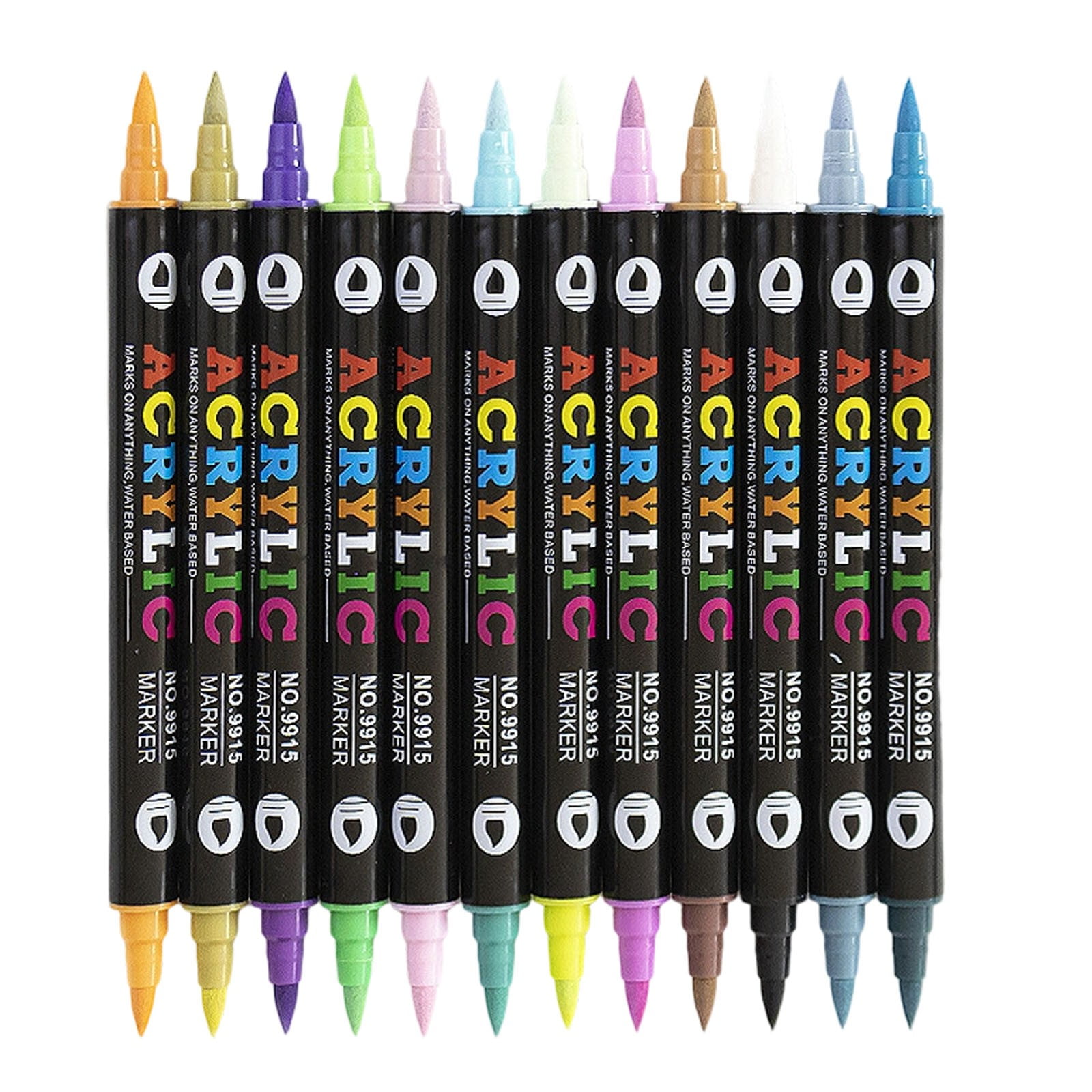 12/24/36 Colors Nail Art Markers Set, Nail Art Pens Point Nail Graffiti Dotting Pen Quick-Drying Waterproof Double Headed Acrylic Paint Pens Set for DIY Nails Art Design
