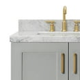 thumbnail image 3 of Ariel Taylor 43 In. Left Offset Rectangle Sink Vanity With Carrara White Marble Countertop In Grey, 3 of 10