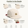 thumbnail image 4 of Men Women Short Brim Flat Brim Adjustable Cap, Japanese Streetwear 5 Panel Baseball Cap, Quick Dry Polyester Structured Snapback Hat for Street Outfits, Lightweight Flat Brim Dad Hat Beige, 4 of 8