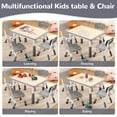 thumbnail image 3 of Kids Table and 4 Chairs Set, Toddler Height Adjustable Desk with Graffiti Desktop, Non-Slip Legs, Max 300lbs,Arts & Crafts Table，Children Multi-Activity Table for Classrooms,Home,Daycares, 3 of 7