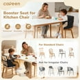 thumbnail image 3 of Toddler Booster Seat for Dining Table, Caveen Waterproof Booster Seat for Kitchen Chair , With Adjustable Straps and Non-Slip Bottom, Portable Increasing Cushion for Toddlers, Black, 3 of 9