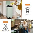 thumbnail image 6 of Lumiparty 8 Gallon Kitchen Trash Can, Stainless Steel Garbage Can, Waste Bin with Removable Inner Bucket for Bathroom, Living Room, Office, Green, 6 of 7