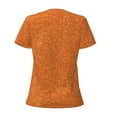 thumbnail image 3 of Uemuo Orange Glitter Drawing Women's Deep V-Neck Low Cut Tops - Casual Loose Fit with Stainless Steel Loop, Soft, Breathable, Perfect for Office, Travel, and Daily Wear-XX-Large, 3 of 5