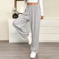 thumbnail image 2 of MaFYtyTPR Long Pants for Women Ladies Fashion Solid Color Casual Elastic Waist Loose Casual Comfortable Sweatpants Gray XXL, 2 of 5